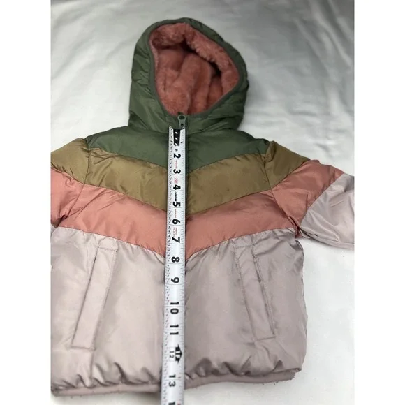 Swiss Tech Toddler Heavyweight Puffer Jacket Size 18m / Purple & Green Multic - Picture 11 of 15